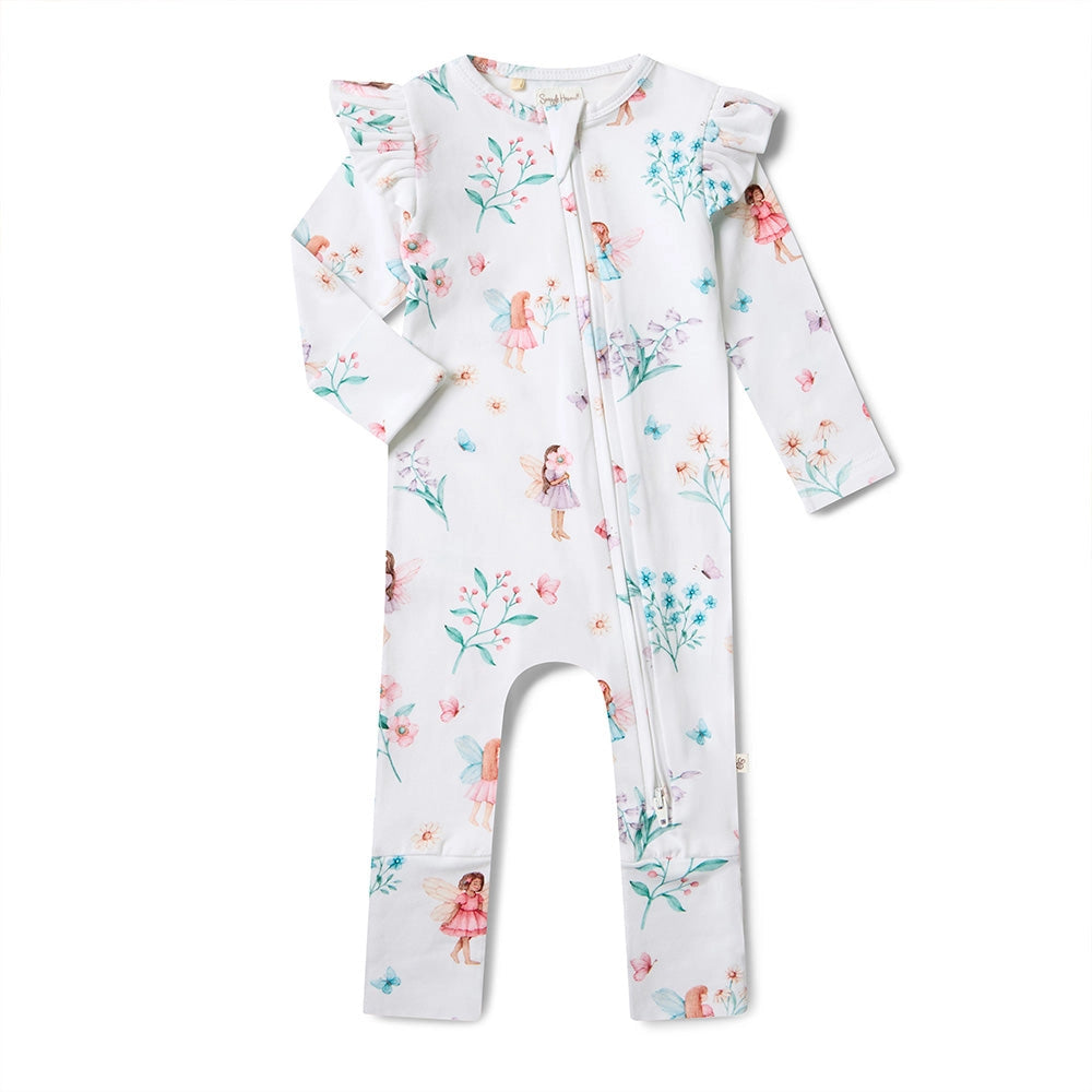 Fairy Garden Organic Snugglesuit Zip Convertible Romper