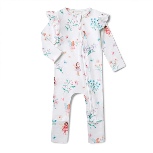Fairy Garden Organic Snugglesuit Zip Convertible Romper