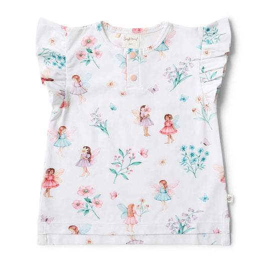 Fairy Garden Organic Short Sleeve Top with Frill