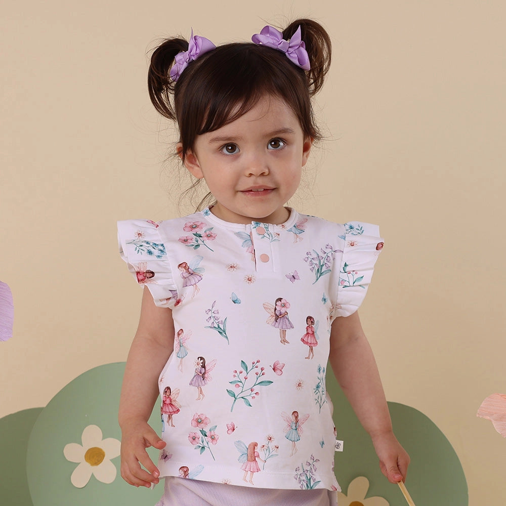 Fairy Garden Organic Short Sleeve Top with Frill