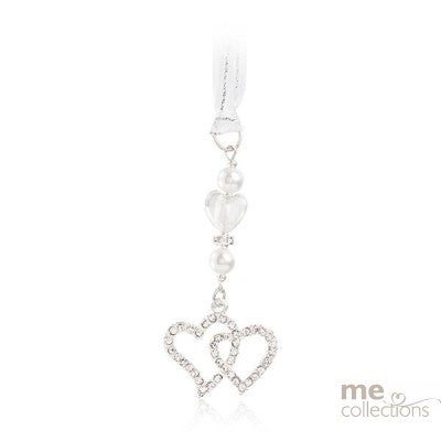 Wedding Charm - Double Diamante Heart