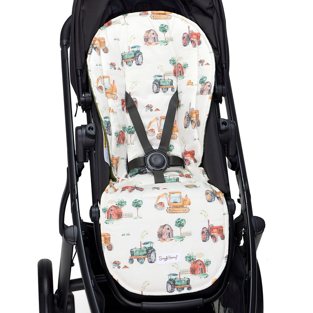 Diggers & Tractors Reversible Universal Pram Strap Covers