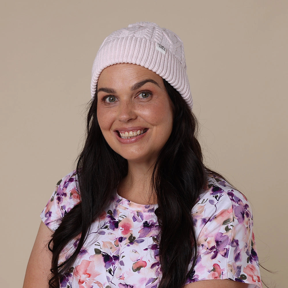 Blush Pink Organic Adult Knit Beanie