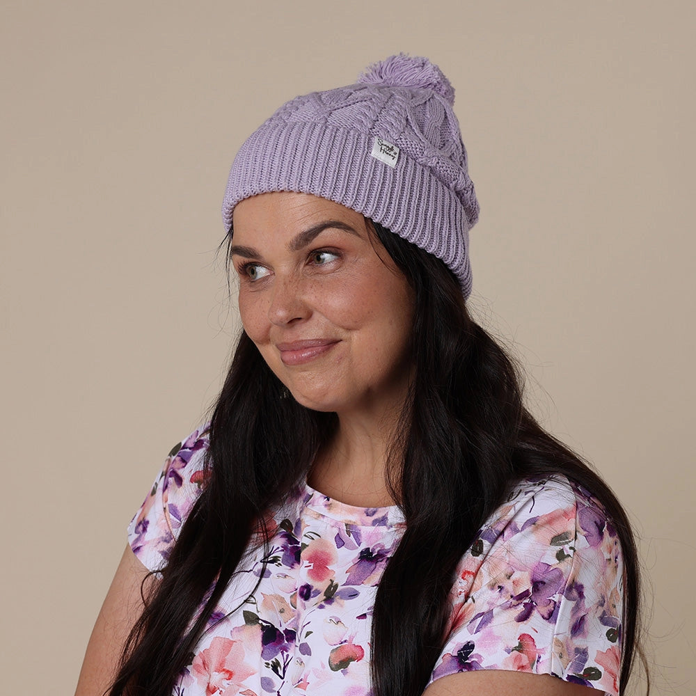 Lavender Organic Adult Knit Beanie