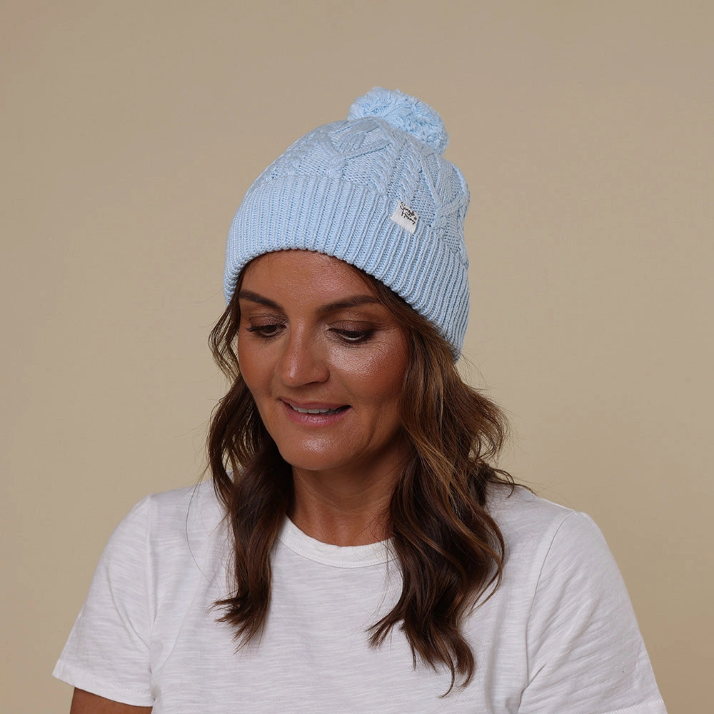 Baby Blue Organic Adult Knit Beanie