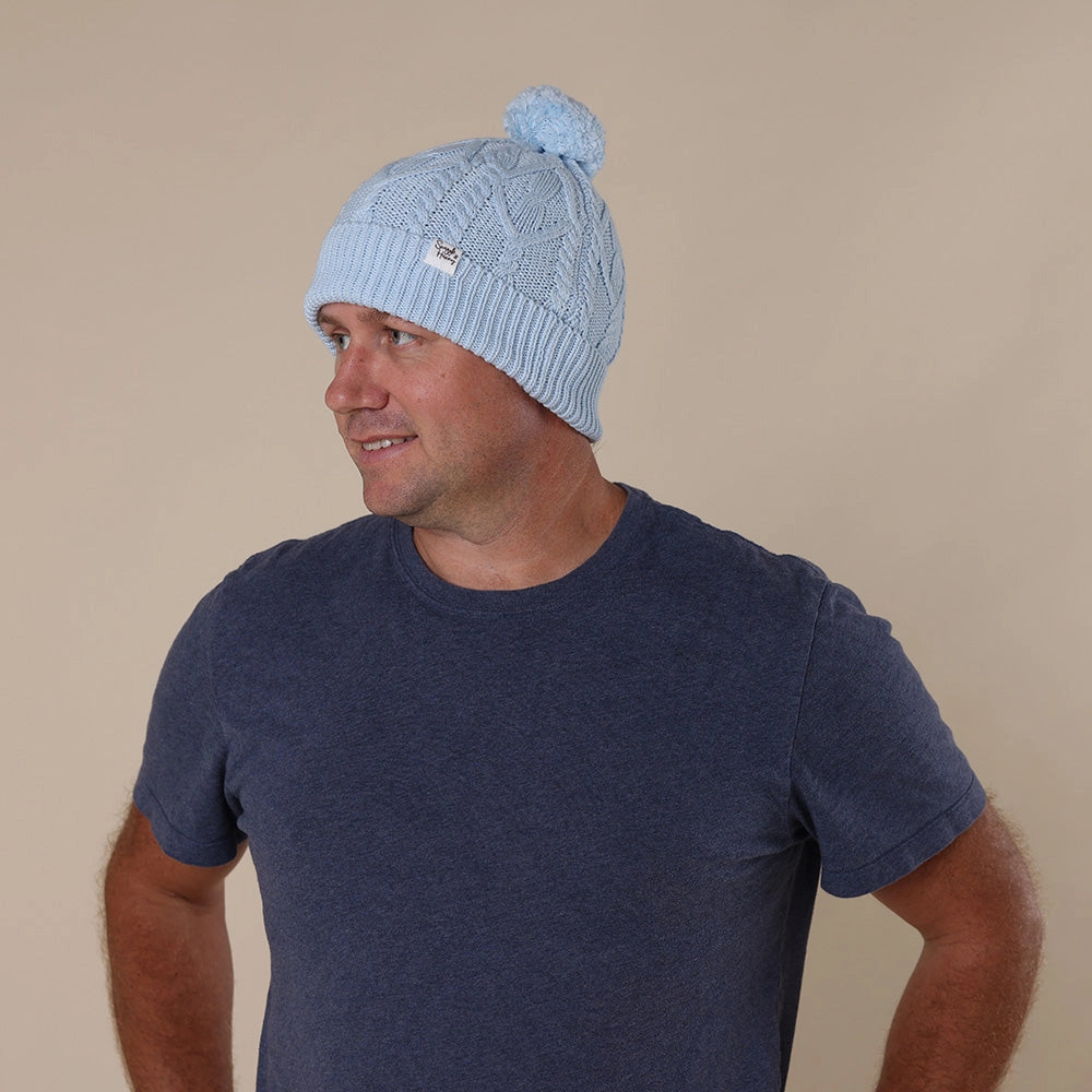 Baby Blue Organic Adult Knit Beanie