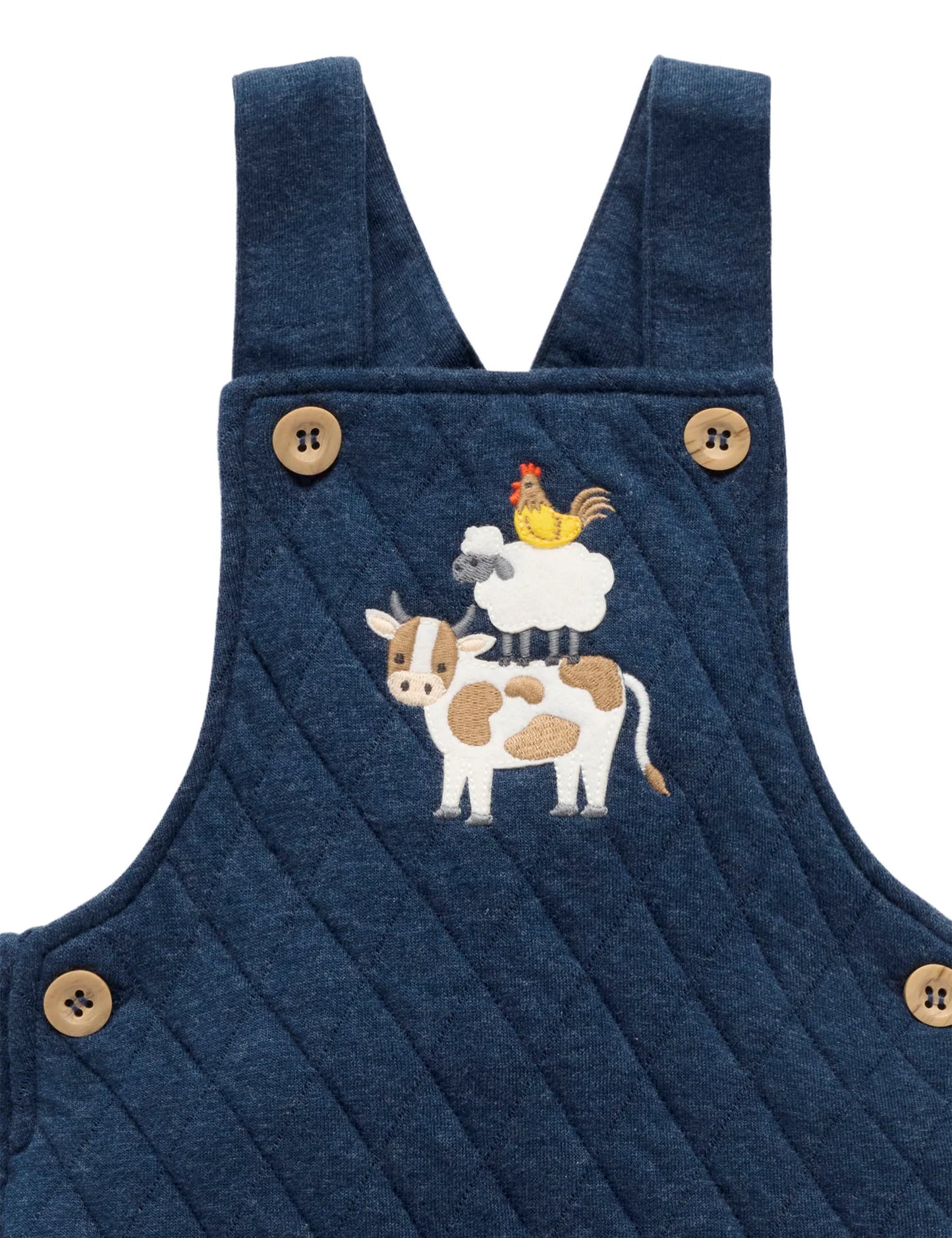 Farm Animals Quilted Overall