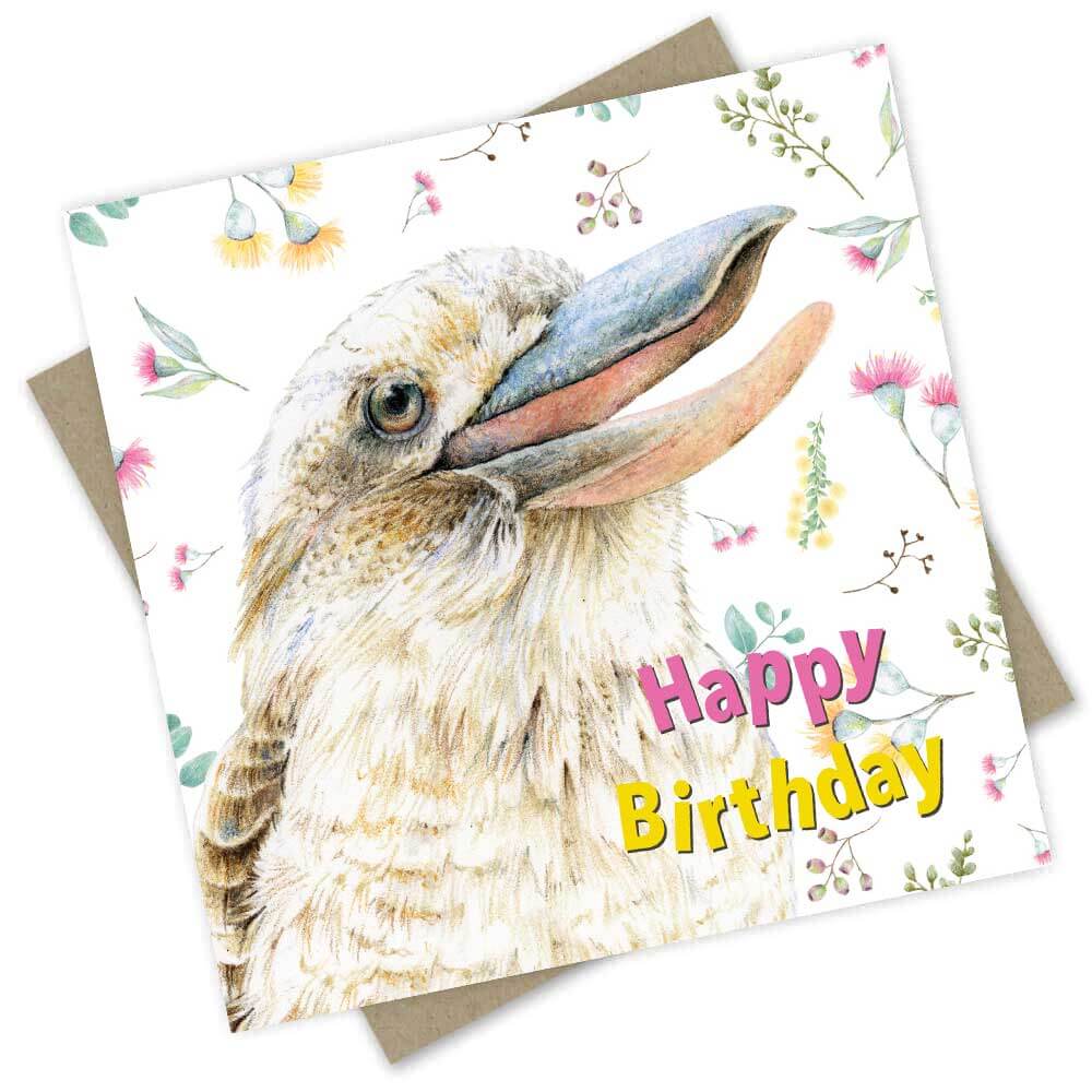 Birthday Card - Australian Collection : Happy Birthday (Laughing Kookaburra)