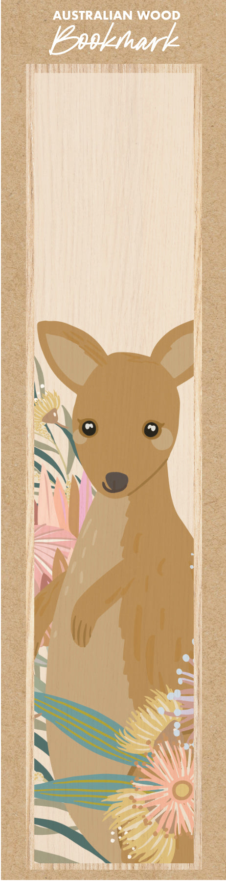 Wooden Bookmark - Kangaroo