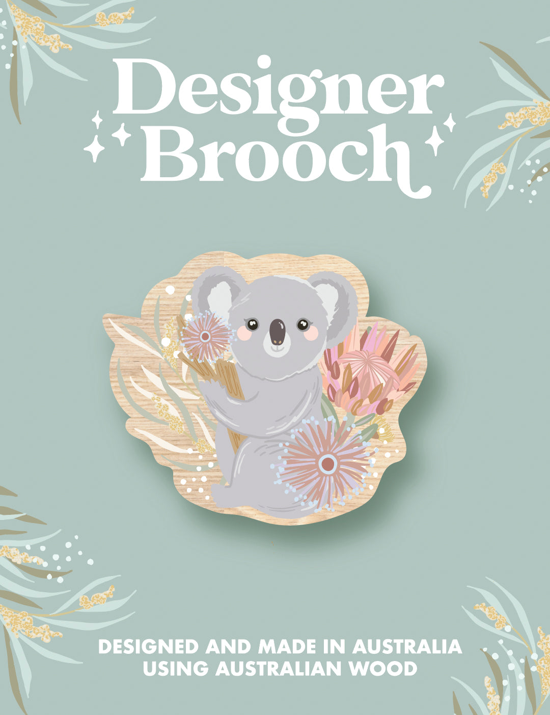 Wooden Brooch - Koala