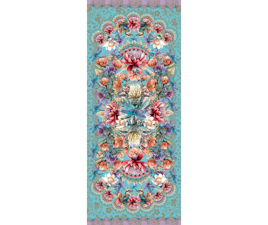 Satin Reversible Artistry Scarf Wrap - Vintage Kookaburras