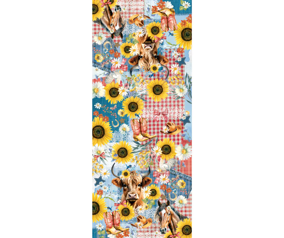 Satin Reversible Artistry Scarf Wrap - Sunny Country