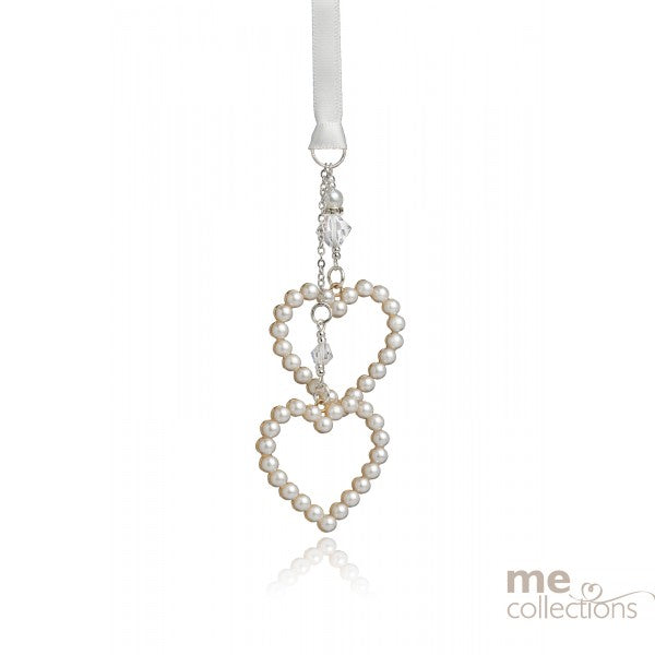 Wedding Charm - Double Pearl Hearts