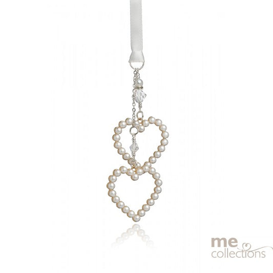 Wedding Charm - Double Pearl Hearts