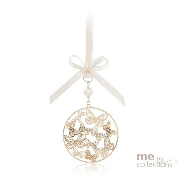 Wedding Charm - Butterflies in Gold Circle