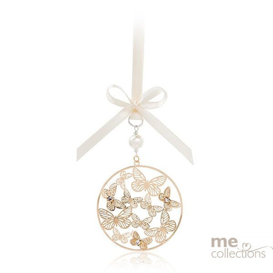 Wedding Charm - Butterflies in Gold Circle