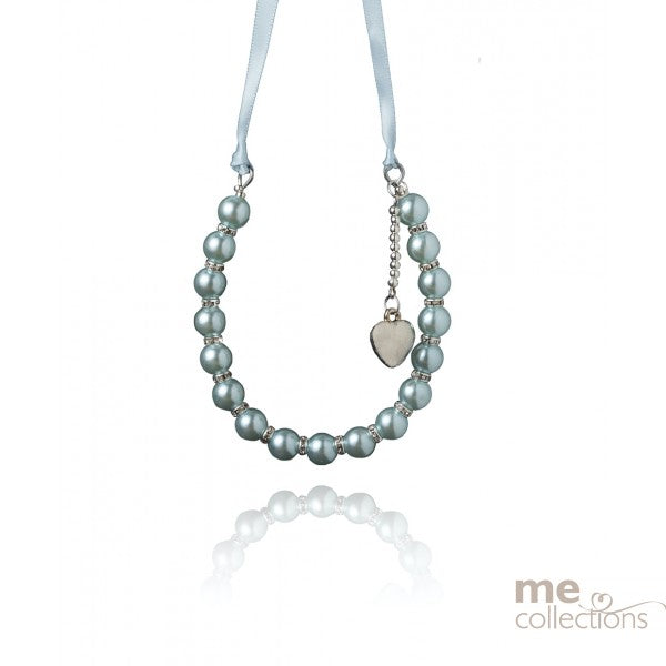 Wedding Charm - Blue Pearl Horseshoe with Diamantés
