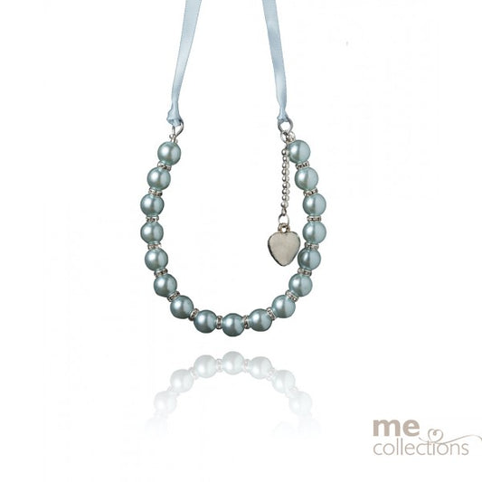 Wedding Charm - Blue Pearl Horseshoe with Diamantés