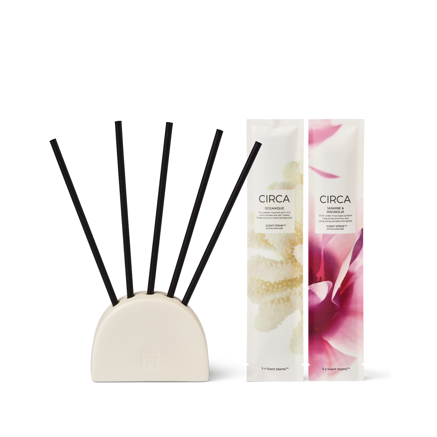 CIRCA Liquidless  Diffuser Scent Stems Set - Oceanique and Jasmine & Magnolia