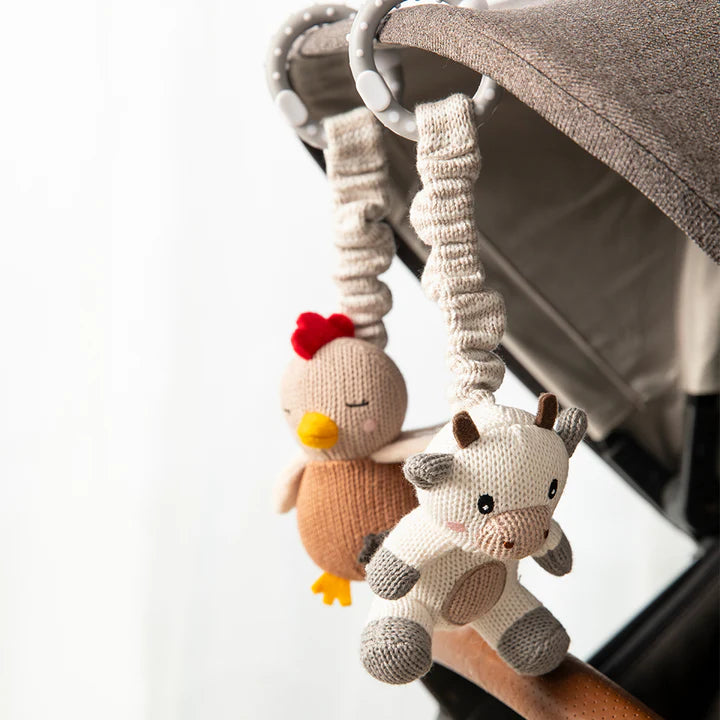 Stroller Toys 2PK - Cow & Chicken