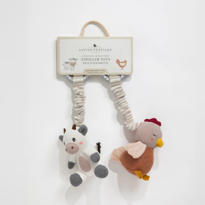 Stroller Toys 2PK - Cow & Chicken