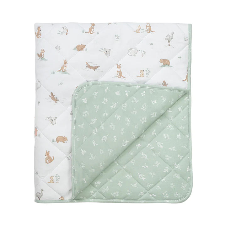 Australiana - Reversible Quilted Cot Comforter
