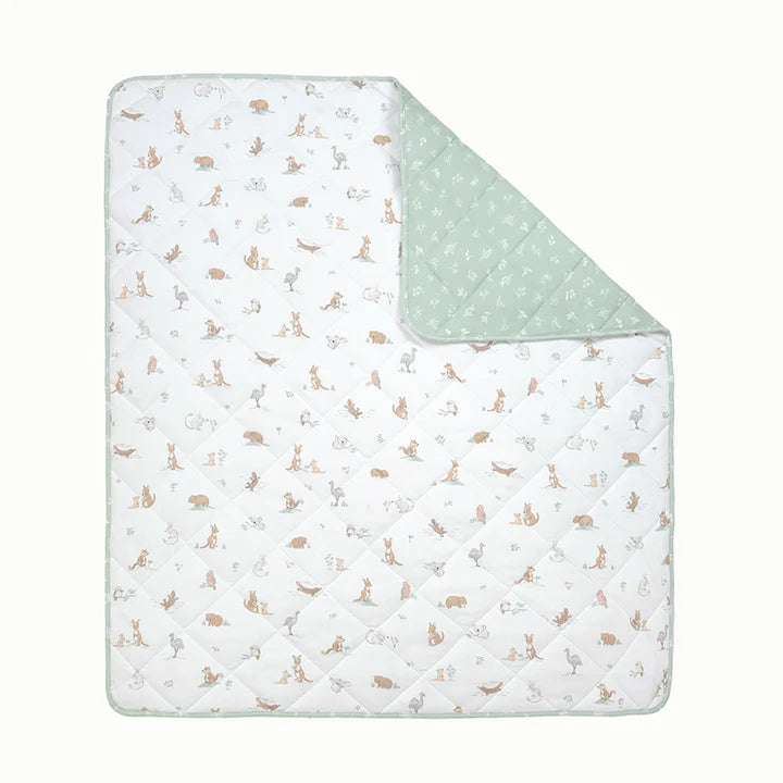 Australiana - Reversible Quilted Cot Comforter