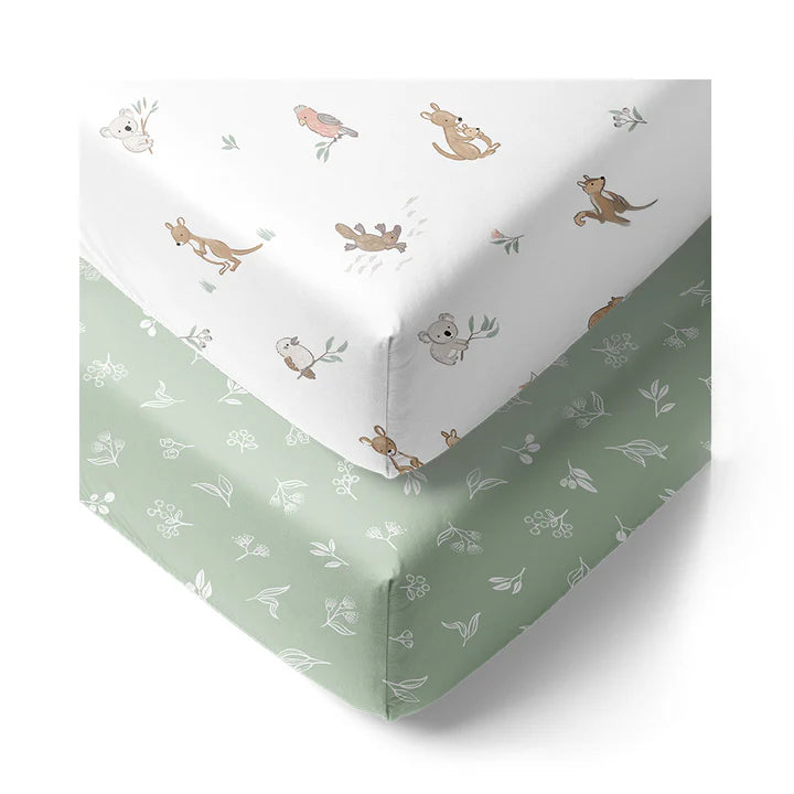 Australiana - Organic Cot Fitted Sheet 2pk