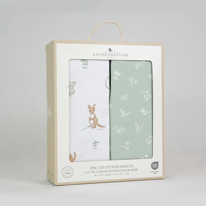 Australiana - Organic Cot Fitted Sheet 2pk