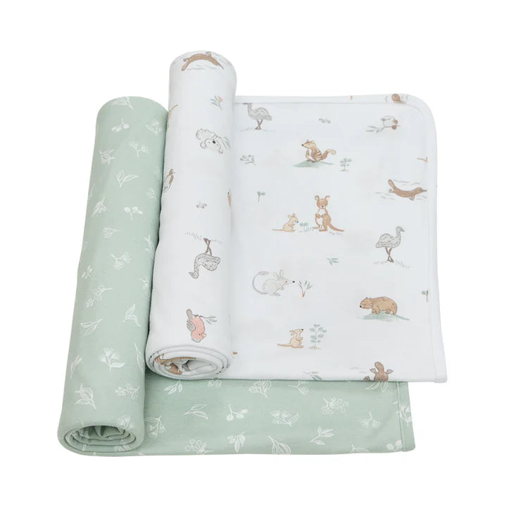 Australiana - Organic Swaddle Wraps 2PK
