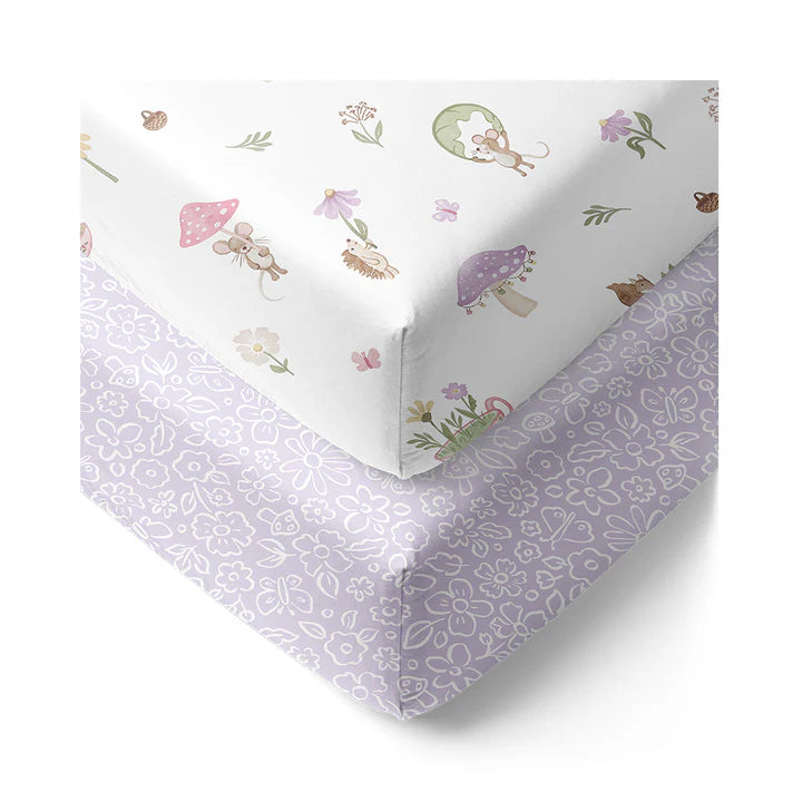 Whimsical Wonderland - Organic Cot Fitted Sheet 2PK