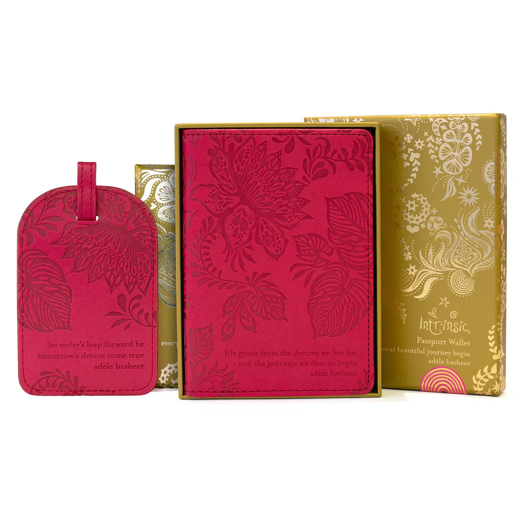 Faux Leather Luggage Tag - Radiant Ruby