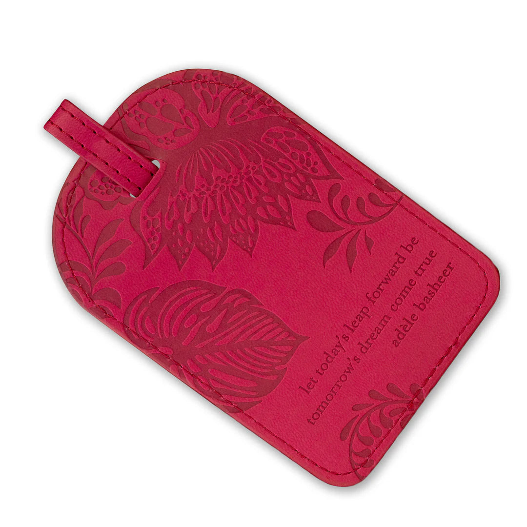 Faux Leather Luggage Tag - Radiant Ruby