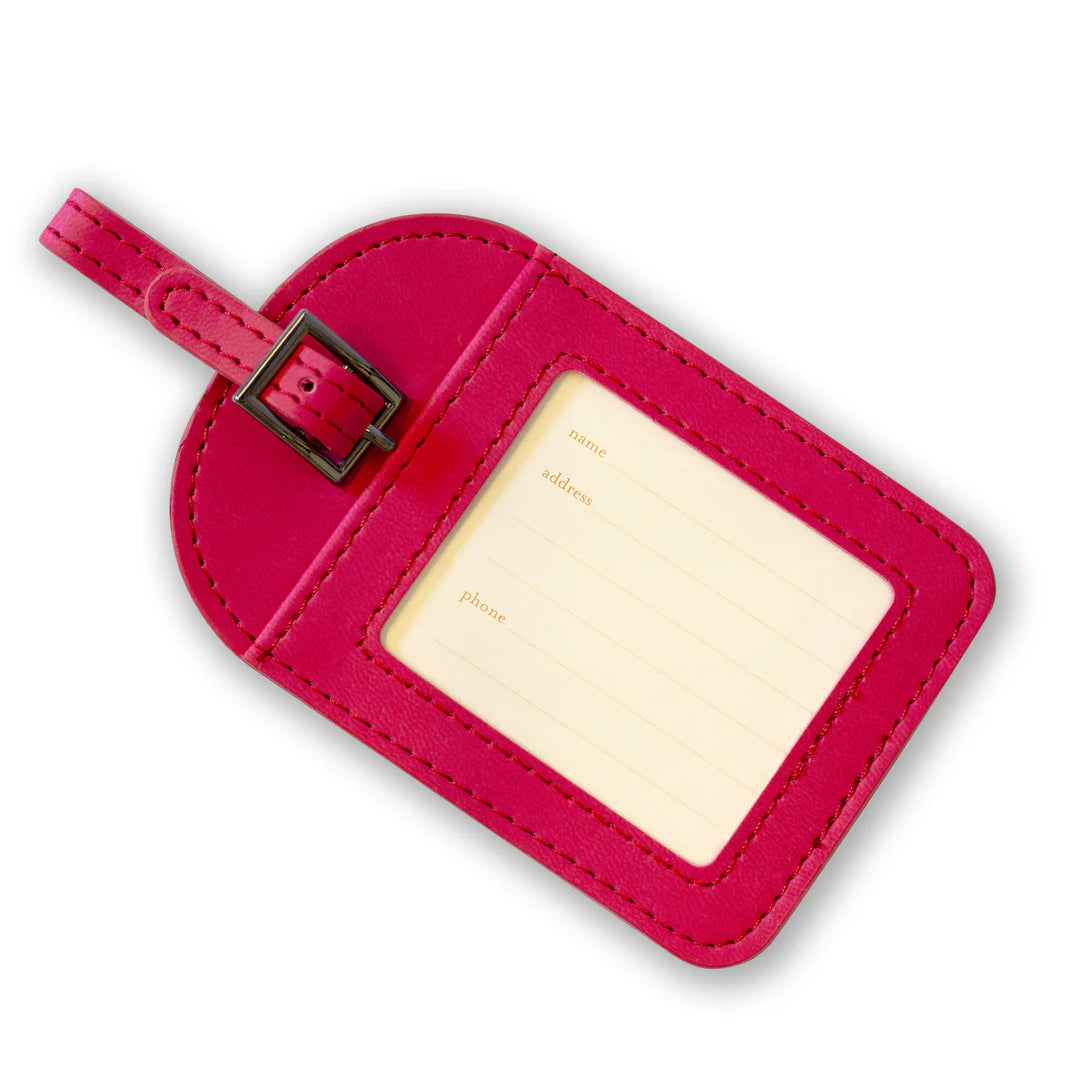 Faux Leather Luggage Tag - Radiant Ruby