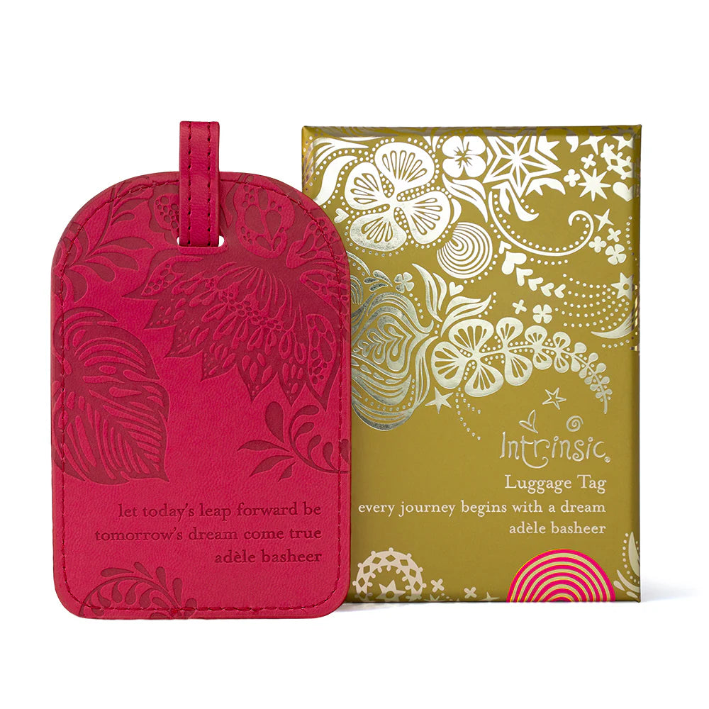 Faux Leather Luggage Tag - Radiant Ruby