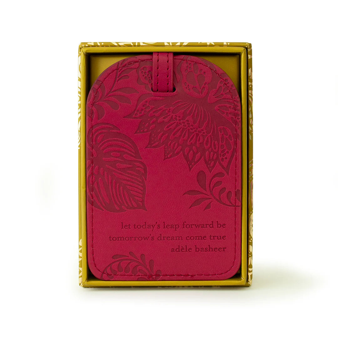 Faux Leather Luggage Tag - Radiant Ruby