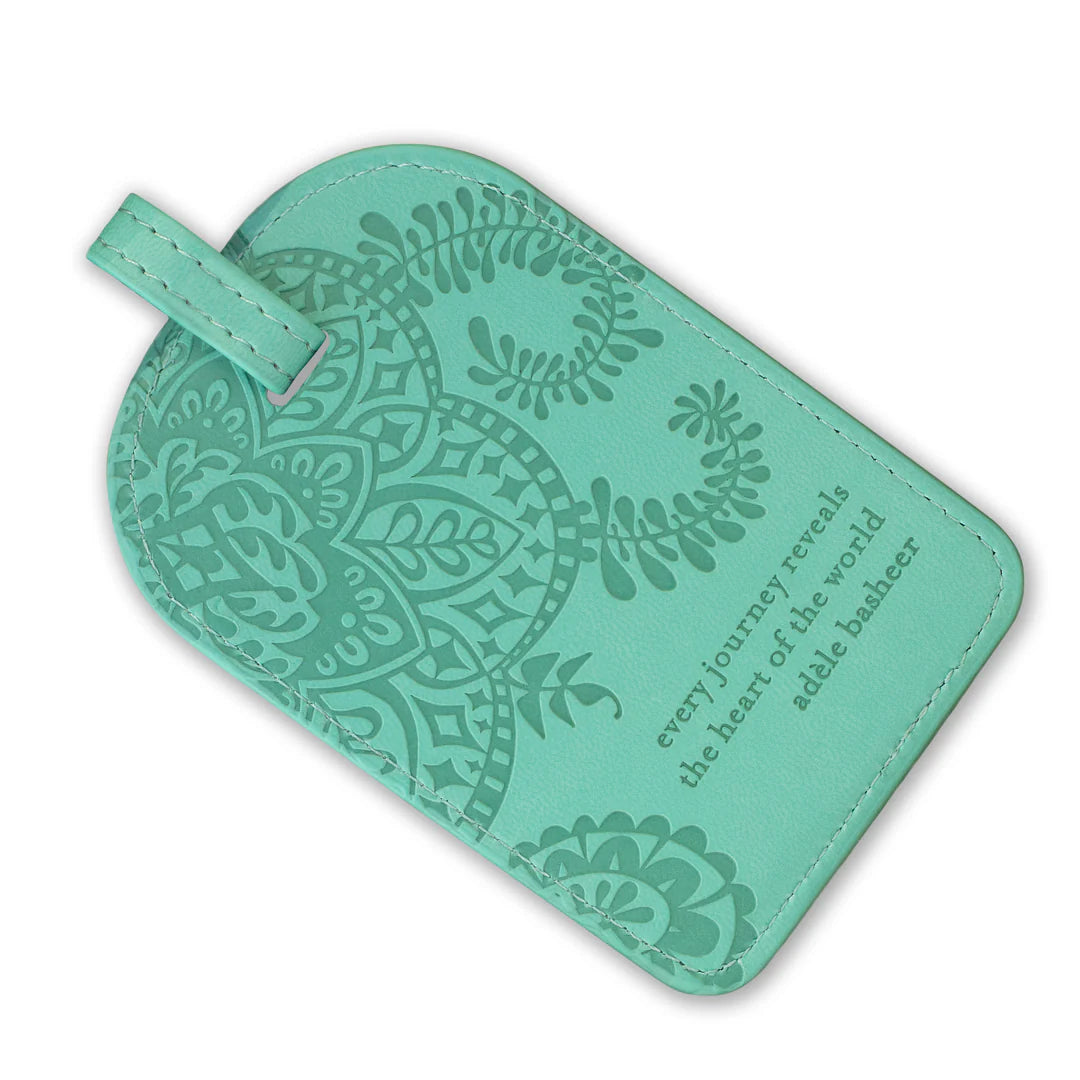 Faux Leather Luggage Tag - Tahitian Turquoise