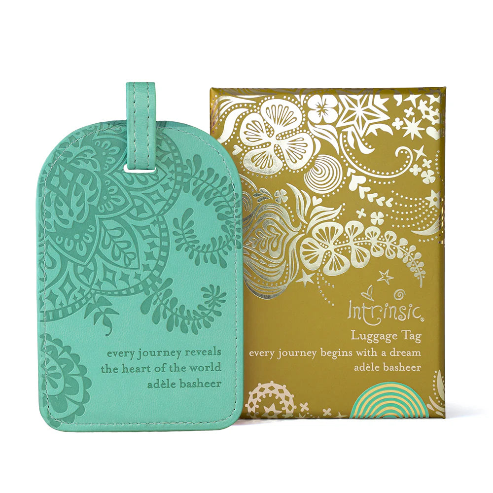 Faux Leather Luggage Tag - Tahitian Turquoise