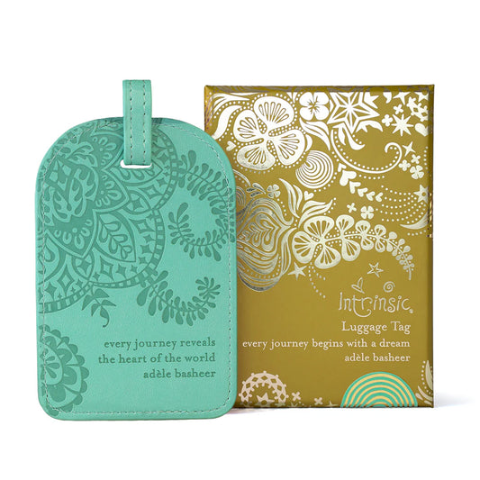Faux Leather Luggage Tag - Tahitian Turquoise
