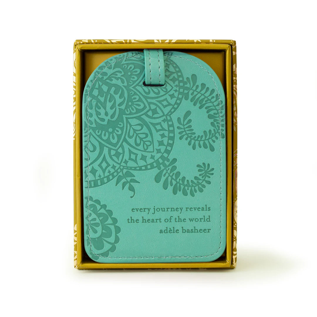 Faux Leather Luggage Tag - Tahitian Turquoise