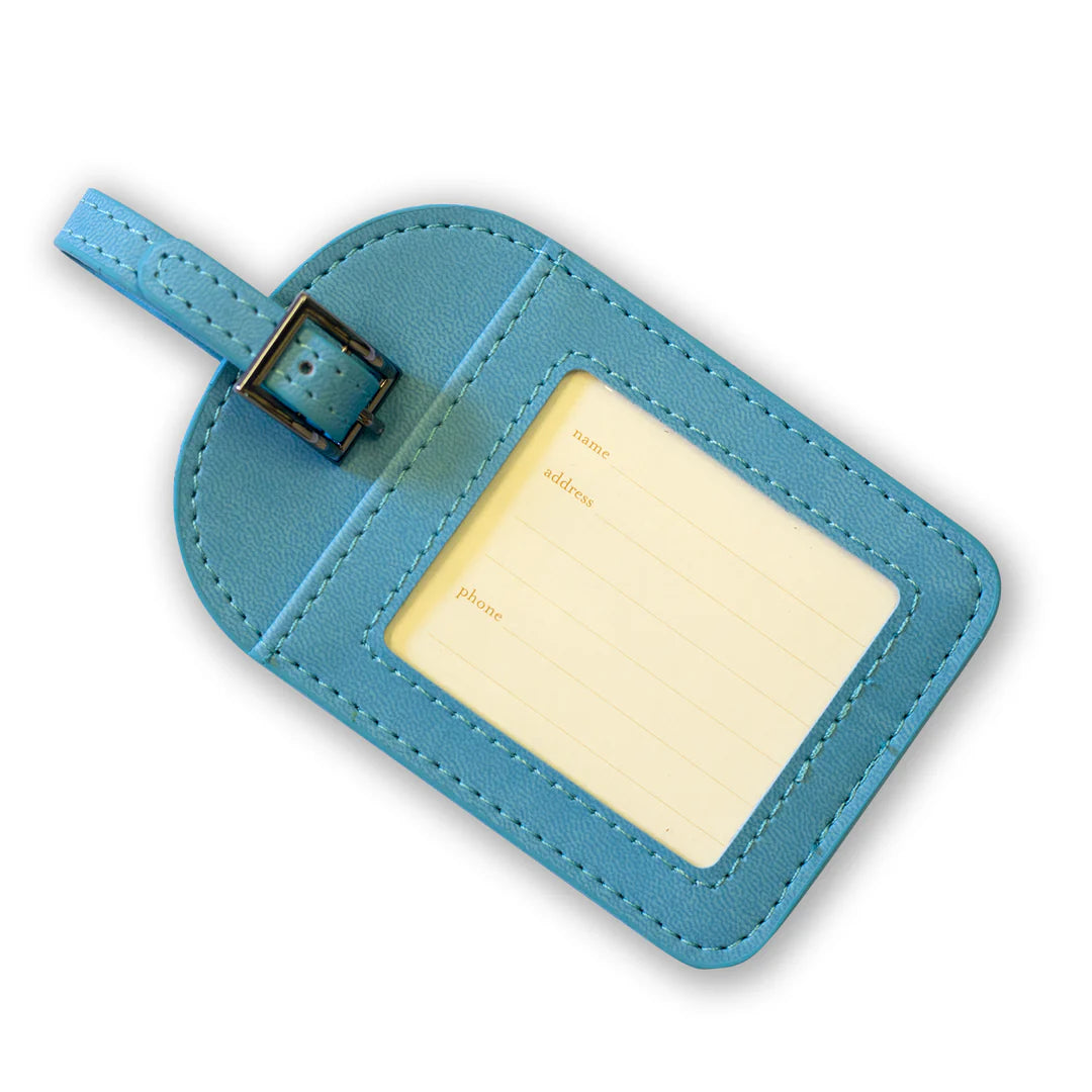 Faux Leather Luggage Tag - Denim Days