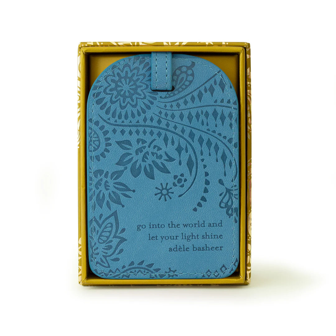 Faux Leather Luggage Tag - Denim Days