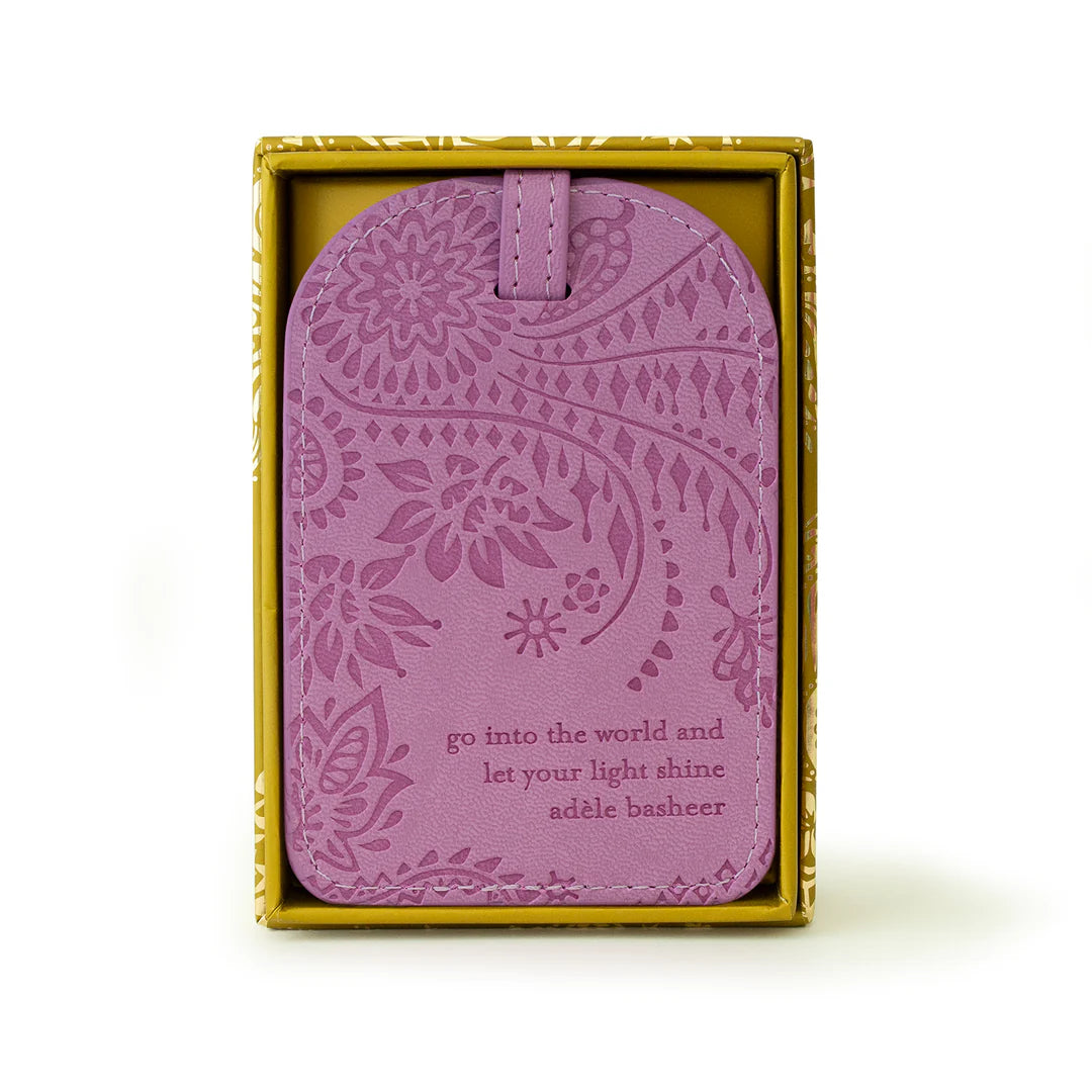 Faux Leather Luggage Tag - Moonlit Mauve