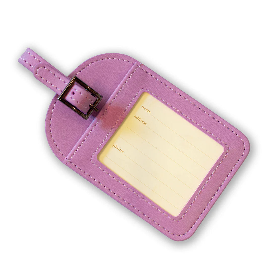 Faux Leather Luggage Tag - Moonlit Mauve