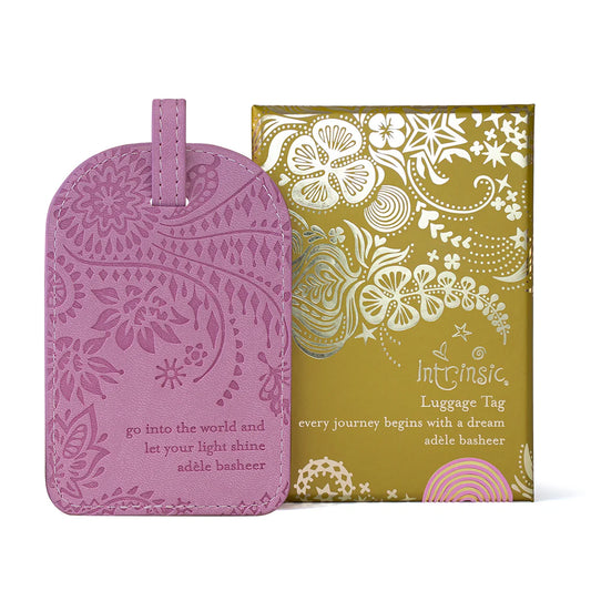 Faux Leather Luggage Tag - Moonlit Mauve