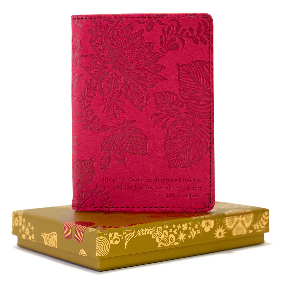 Faux Leather Passport Wallet - Radiant Ruby