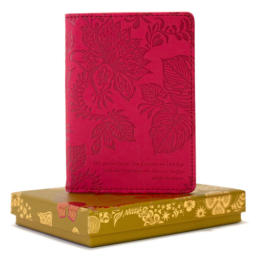 Faux Leather Passport Wallet - Radiant Ruby