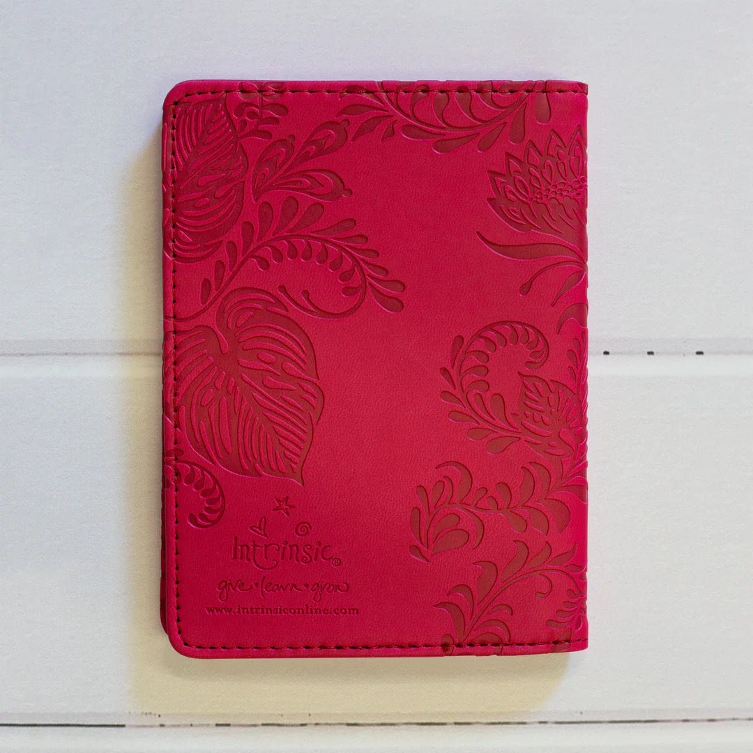 Faux Leather Passport Wallet - Radiant Ruby