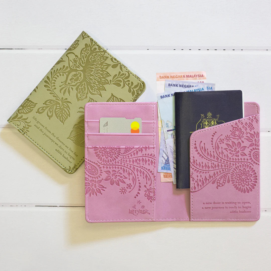 Faux Leather Passport Wallet - Moonlit Mauve