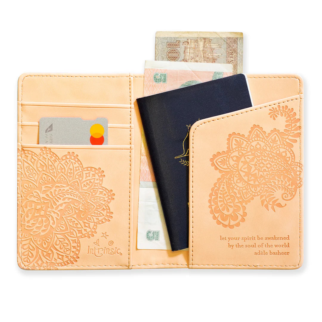 Faux Leather Passport Wallet - Citrine Dream